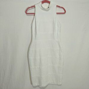 WHBM Mock Neck Sleeveless White Dress Size 0 -113